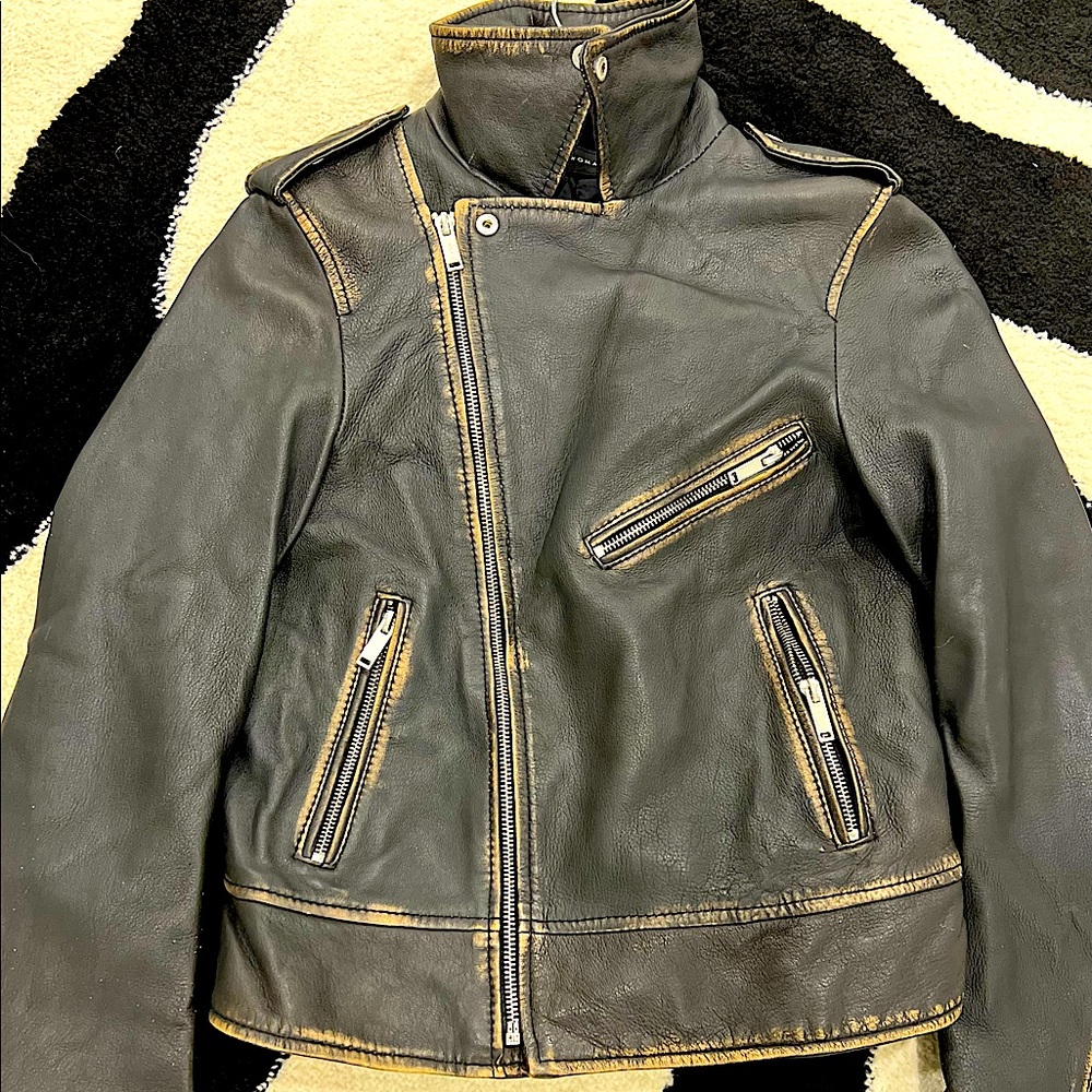 Zara leather motorcycle jacket